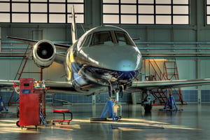 Aircraft Maintenance in a Hanger